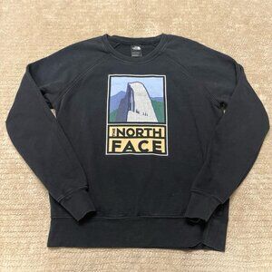 The North Face Sweater Womens Medium Black Sweatshirt Pullover Mountain Graphic